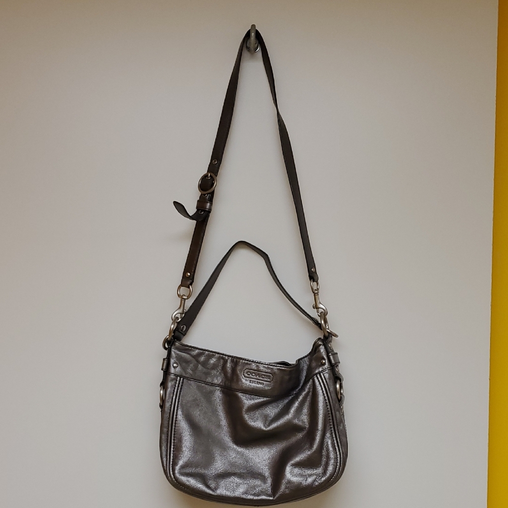 Coach Silver Leather Bag
